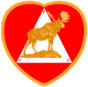 A heart shaped emblem with a moose on it.